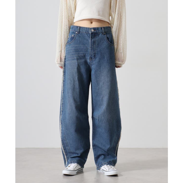 デニムサイドフリンジカーブパンツ | atONE | 詳細画像16 