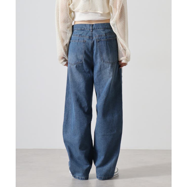 デニムサイドフリンジカーブパンツ | atONE | 詳細画像18 