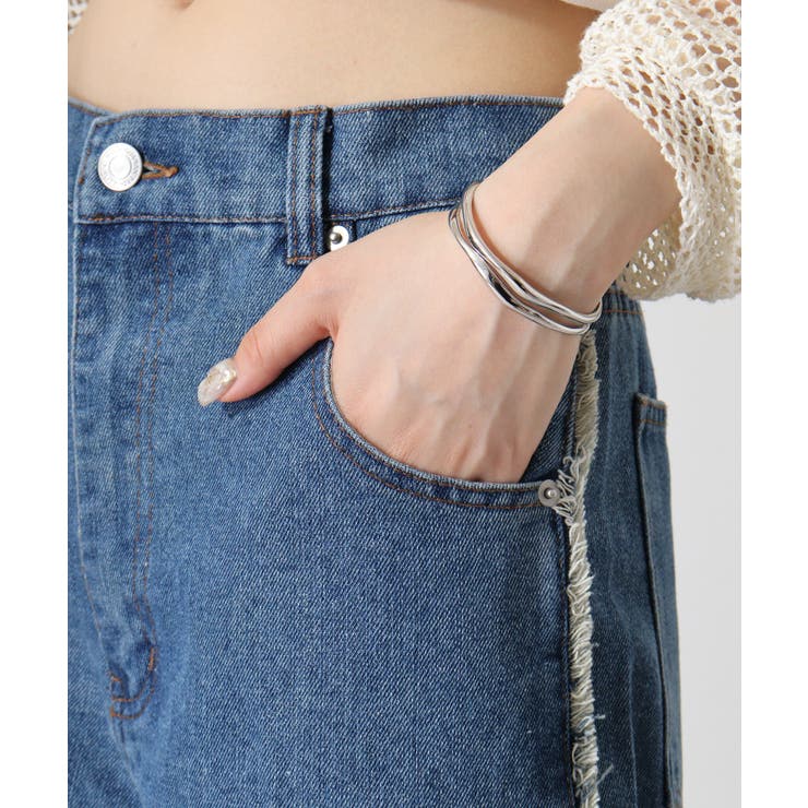 デニムサイドフリンジカーブパンツ | atONE | 詳細画像21 