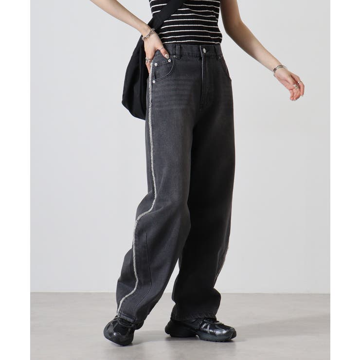 デニムサイドフリンジカーブパンツ | atONE | 詳細画像3 