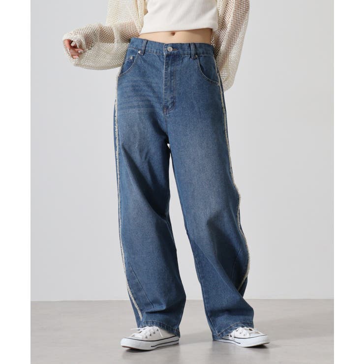 デニムサイドフリンジカーブパンツ | atONE | 詳細画像7 