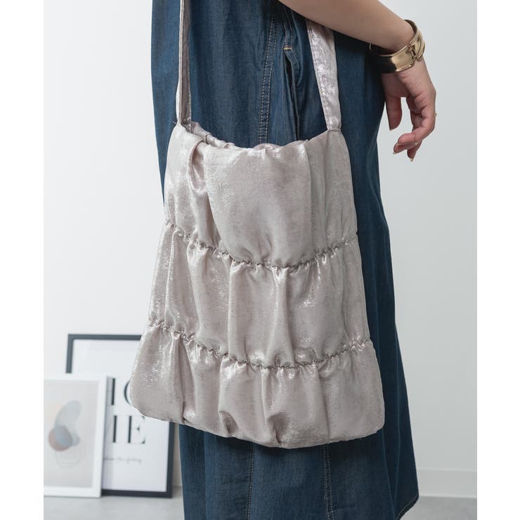 アイボリー | きらきらラメシャーリングショルダーバッグ | atONE