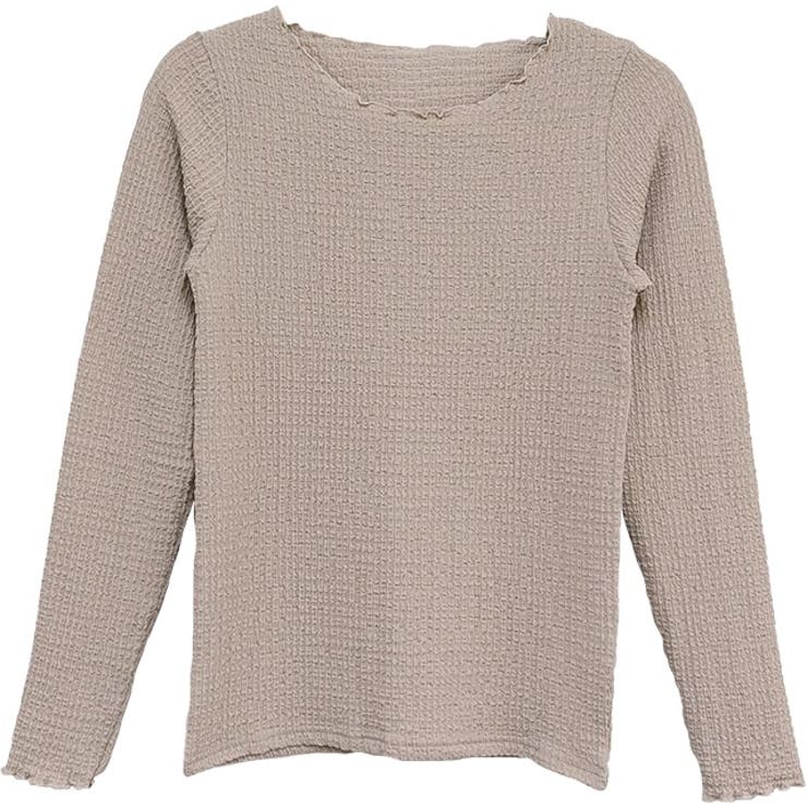 グレーベージュ01 | カットシャーリングメロークルーネックT | atONE