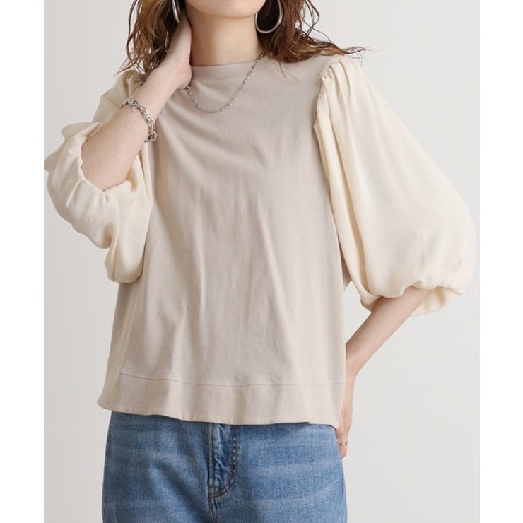 GRAYGE | 袖口ボリューム布帛切替プルオーバー | atONE