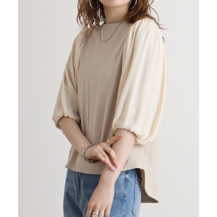 袖口ボリューム布帛切替プルオーバー | atONE | 詳細画像12 