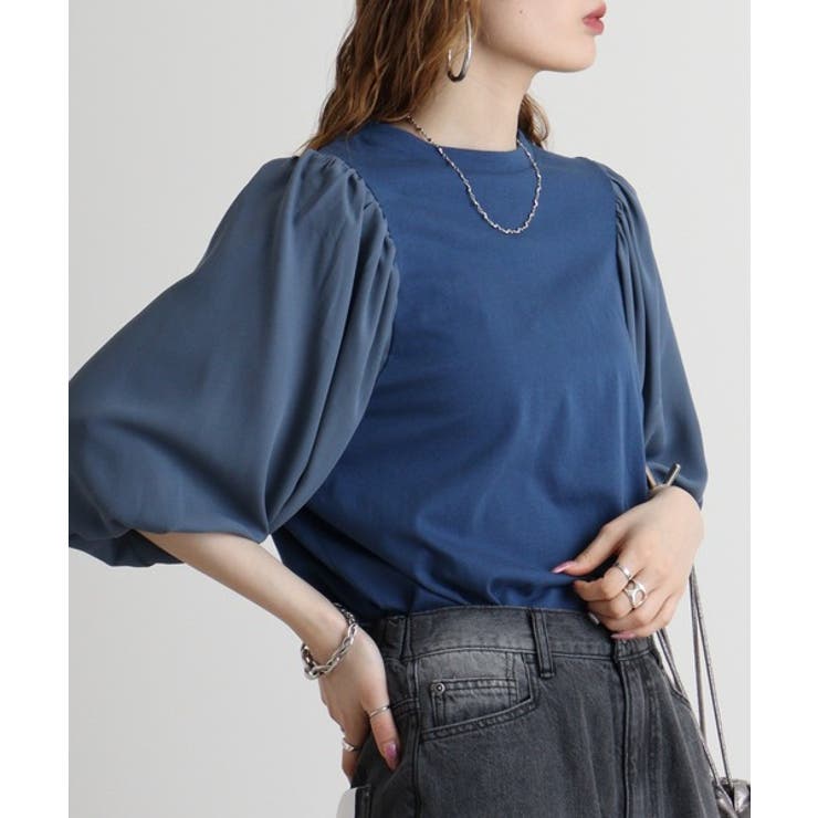 袖口ボリューム布帛切替プルオーバー | atONE | 詳細画像16 