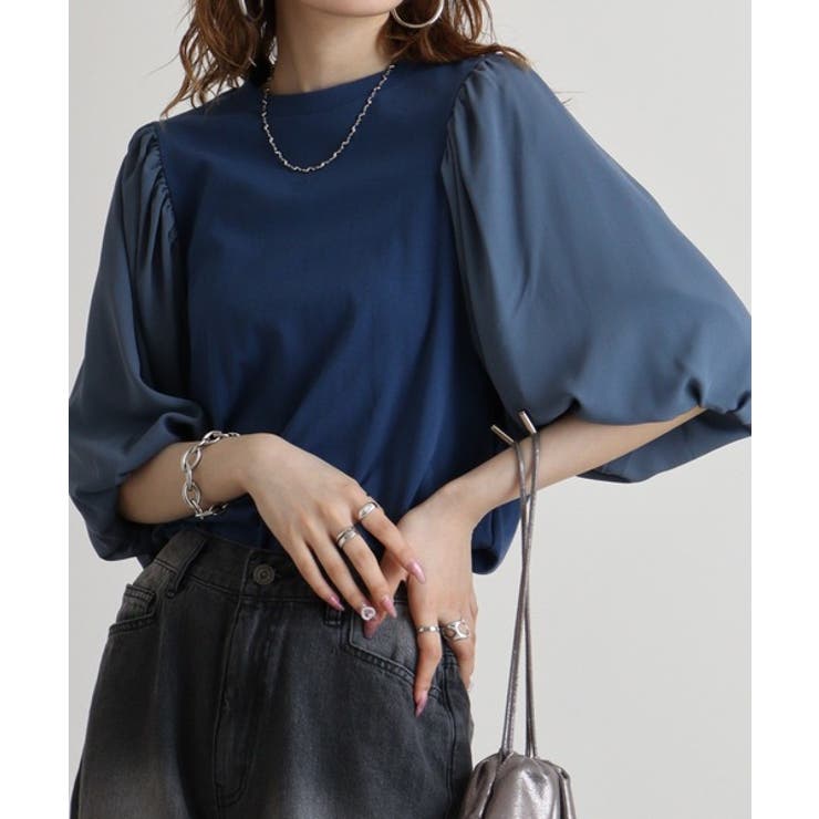 袖口ボリューム布帛切替プルオーバー | atONE | 詳細画像17 