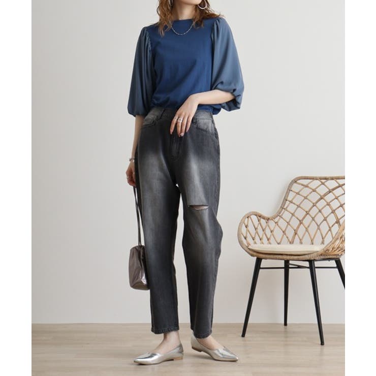 袖口ボリューム布帛切替プルオーバー | atONE | 詳細画像19 