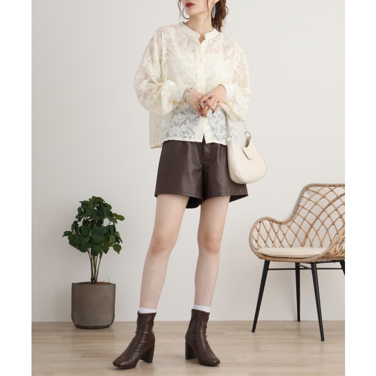 シアージャガードスタンドカラーブラウス | atONE | 詳細画像12 