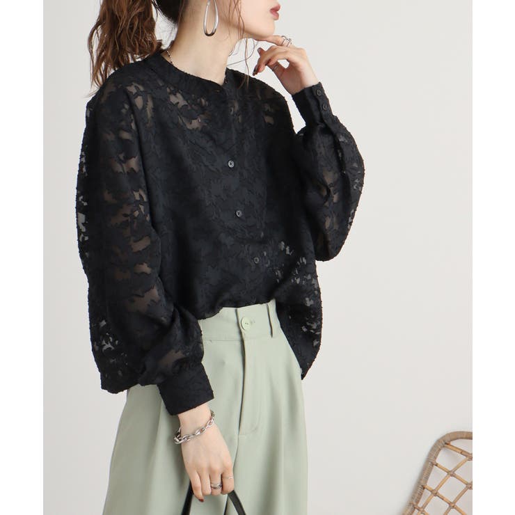 シアージャガードスタンドカラーブラウス | atONE | 詳細画像7 