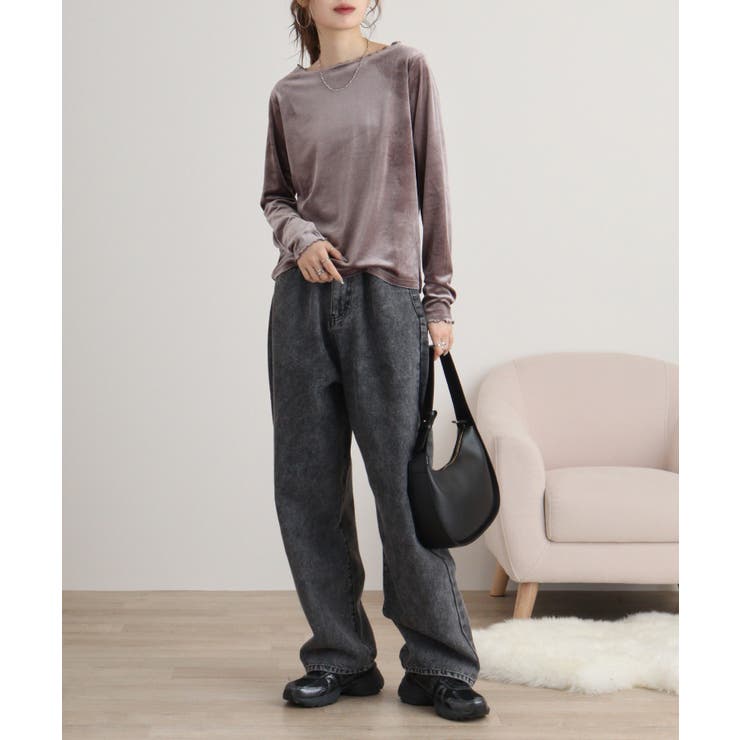 カットベロアメロークルーネックロンT | atONE | 詳細画像8 