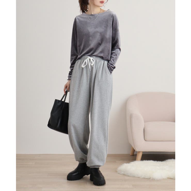 カットベロアメロークルーネックロンT | atONE | 詳細画像12 