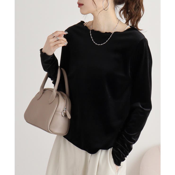 カットベロアメロークルーネックロンT | atONE | 詳細画像13 