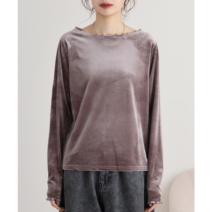 カットベロアメロークルーネックロンT | atONE | 詳細画像17 