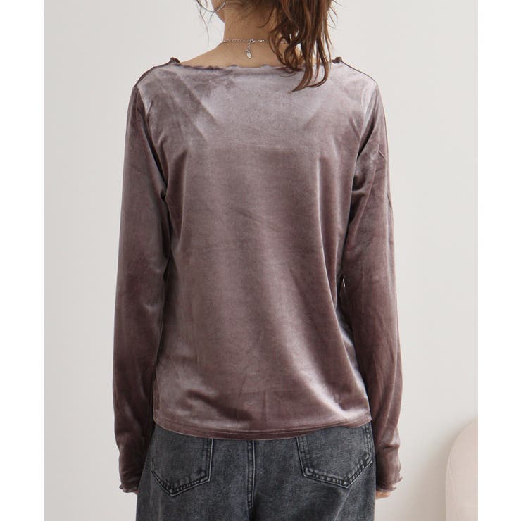 カットベロアメロークルーネックロンT | atONE | 詳細画像19 
