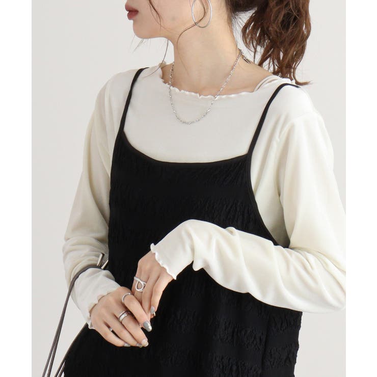 カットベロアメロークルーネックロンT | atONE | 詳細画像3 