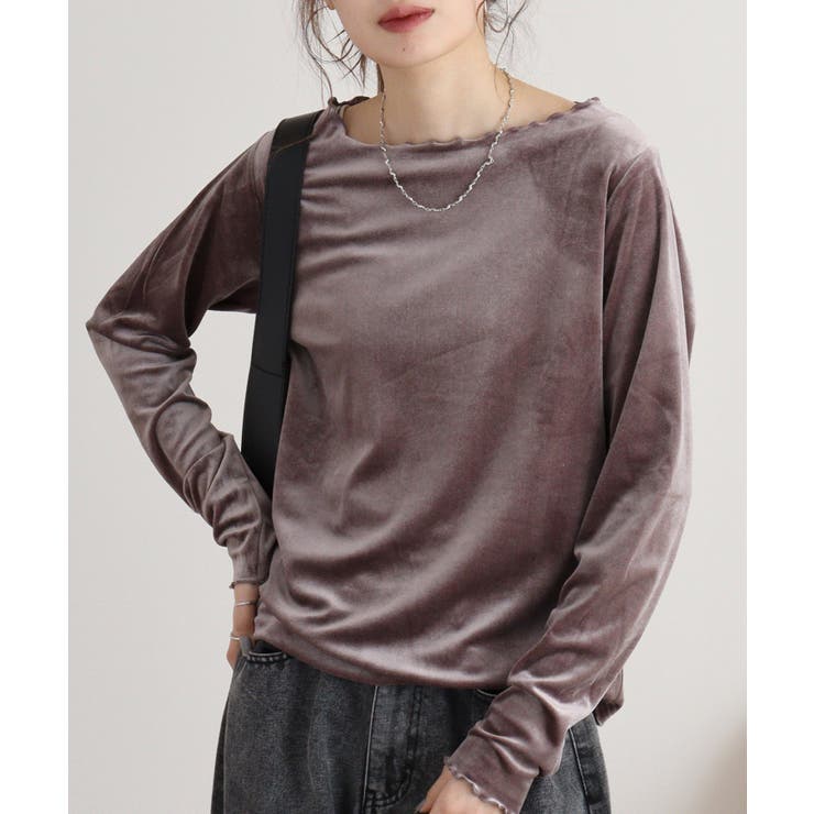 カットベロアメロークルーネックロンT | atONE | 詳細画像5 