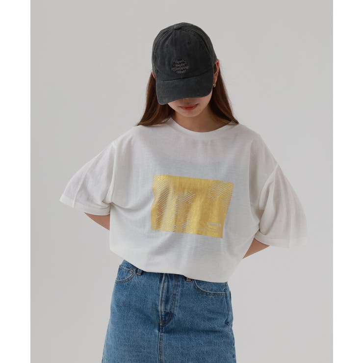 接触冷感 箔かすれプリント カノコ Tシャツ | atONE | 詳細画像12 