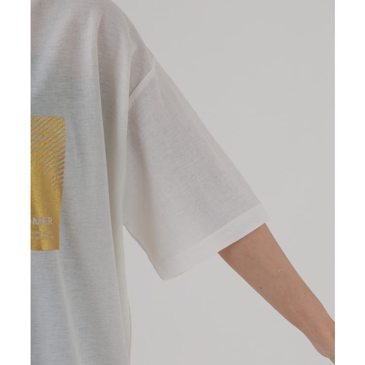 接触冷感 箔かすれプリント カノコ Tシャツ | atONE | 詳細画像19 