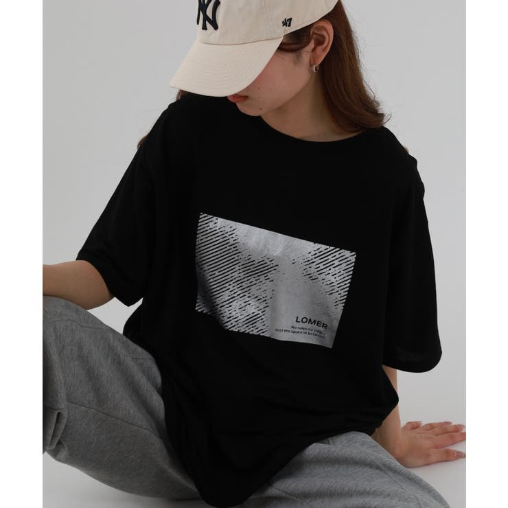 接触冷感 箔かすれプリント カノコ Tシャツ | atONE | 詳細画像2 