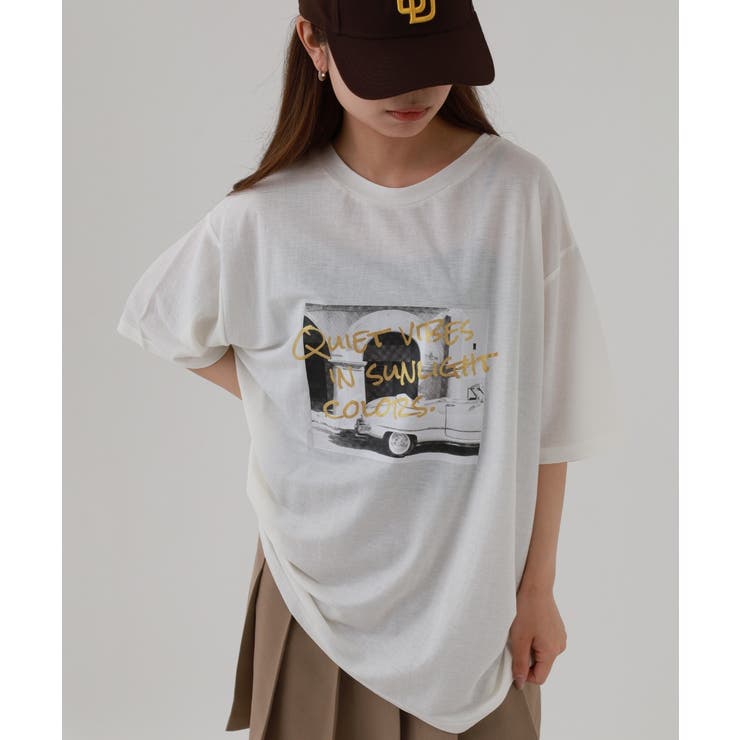 接触冷感 箔×ヴィンテージカーフォトプリント カノコ Tシャツ | atONE | 詳細画像8 