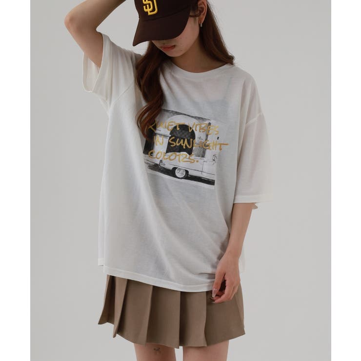 接触冷感 箔×ヴィンテージカーフォトプリント カノコ Tシャツ | atONE | 詳細画像10 