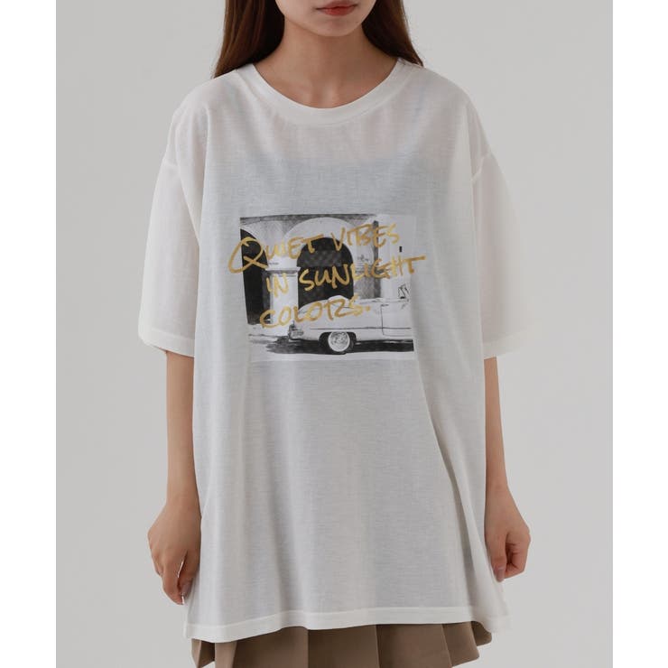 接触冷感 箔×ヴィンテージカーフォトプリント カノコ Tシャツ | atONE | 詳細画像13 