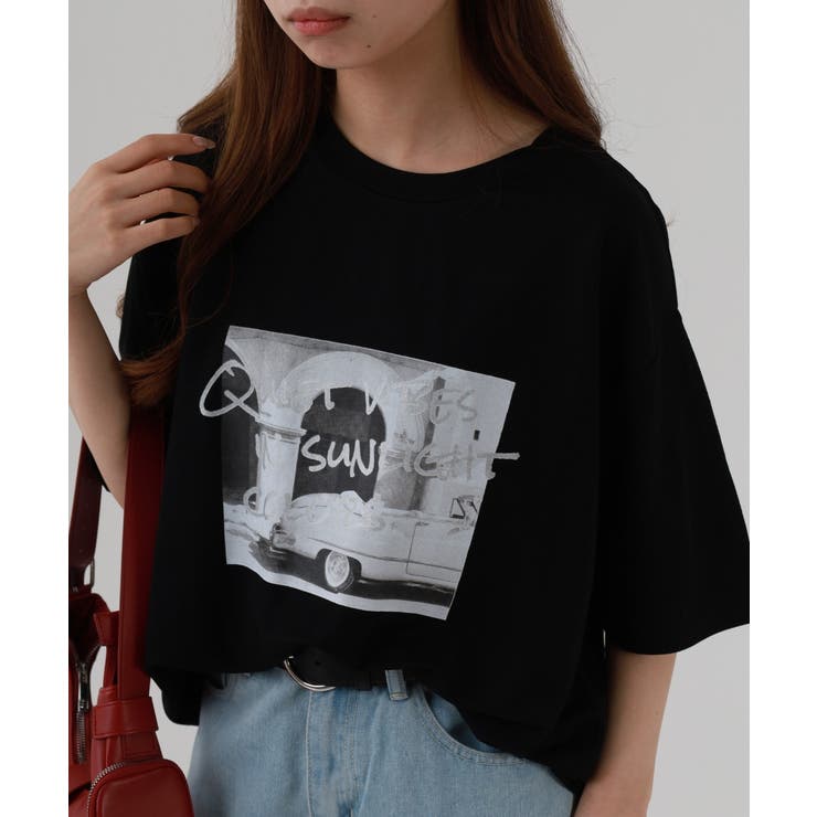 接触冷感 箔×ヴィンテージカーフォトプリント カノコ Tシャツ | atONE | 詳細画像1 