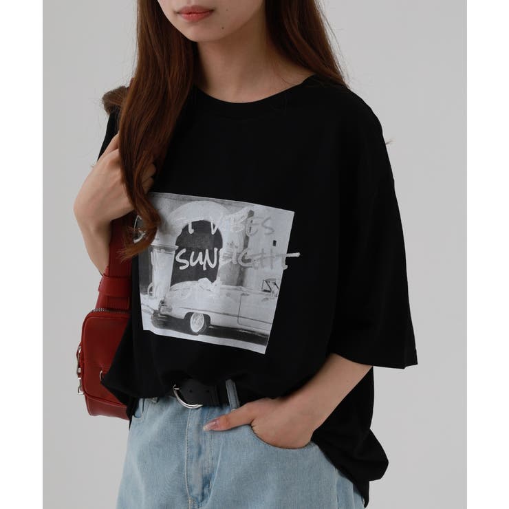 接触冷感 箔×ヴィンテージカーフォトプリント カノコ Tシャツ | atONE | 詳細画像3 