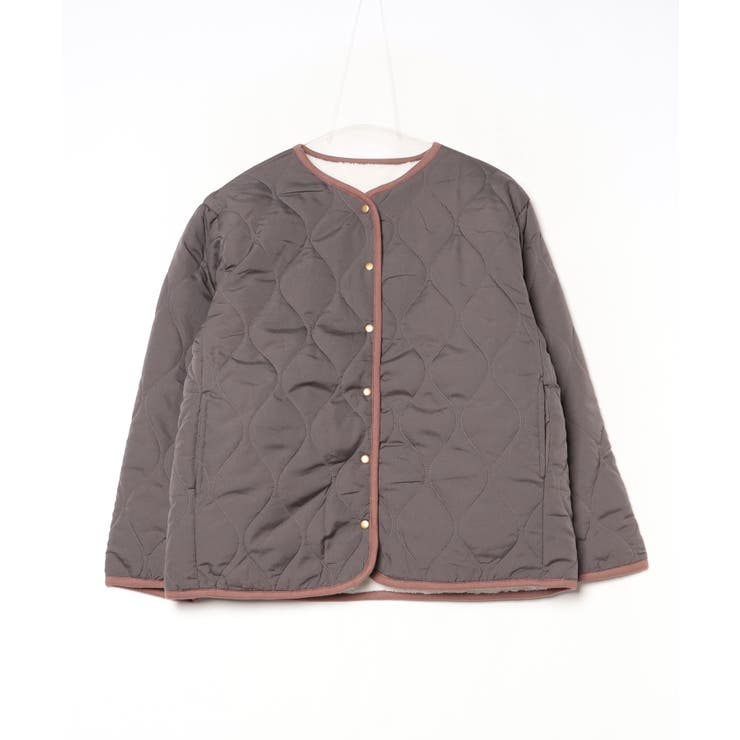 キルト裏ボアノーカラージャケット[品番：ATOW0001227]｜atONE