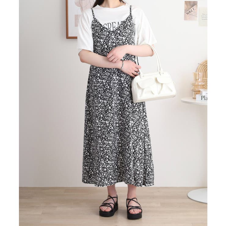 レーヨンキャミOP＋ペイズリーアラベスク柄天竺Tシャツアンサンブル | atONE | 詳細画像1 