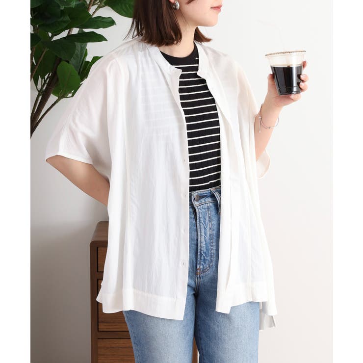 RNクールタッチ接触冷感前開きワイドブラウス | atONE | 詳細画像2 