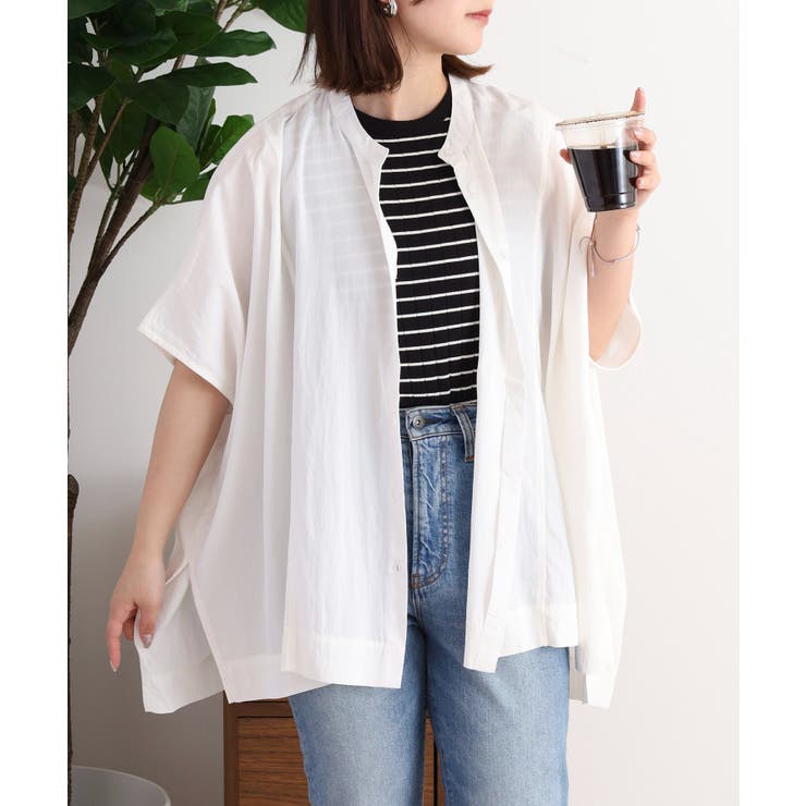 RNクールタッチ接触冷感前開きワイドブラウス | atONE | 詳細画像3 