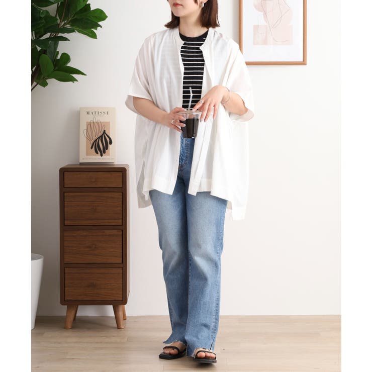 RNクールタッチ接触冷感前開きワイドブラウス | atONE | 詳細画像4 