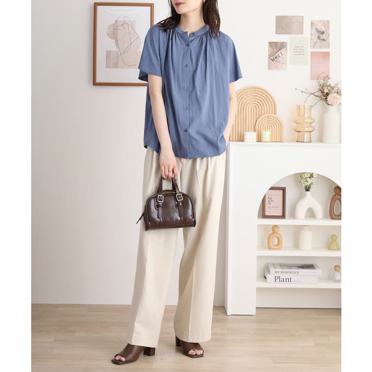 RNクールタッチ接触冷感フレアギャザーブラウス | atONE | 詳細画像16 