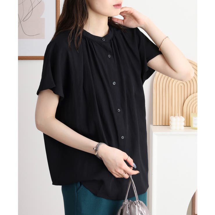 RNクールタッチ接触冷感フレアギャザーブラウス | atONE | 詳細画像5 