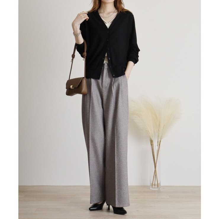 梨地カットＶネックカーデ | atONE | 詳細画像13 