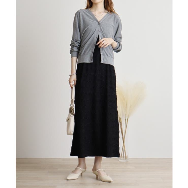 梨地カットＶネックカーデ | atONE | 詳細画像9 