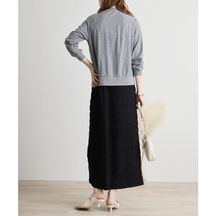 梨地カットＶネックカーデ | atONE | 詳細画像10 