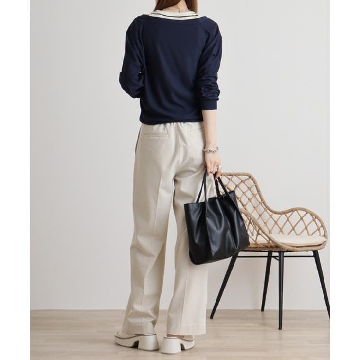 梨地カットＶネックカーデ | atONE | 詳細画像5 