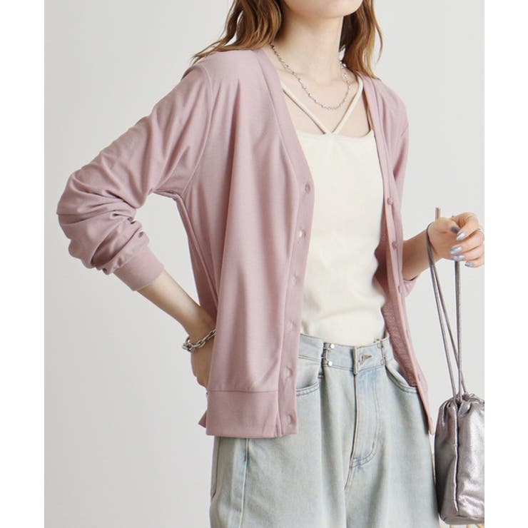 梨地カットＶネックカーデ | atONE | 詳細画像16 