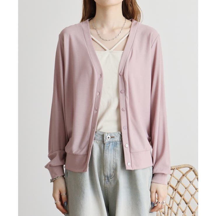 梨地カットＶネックカーデ | atONE | 詳細画像25 