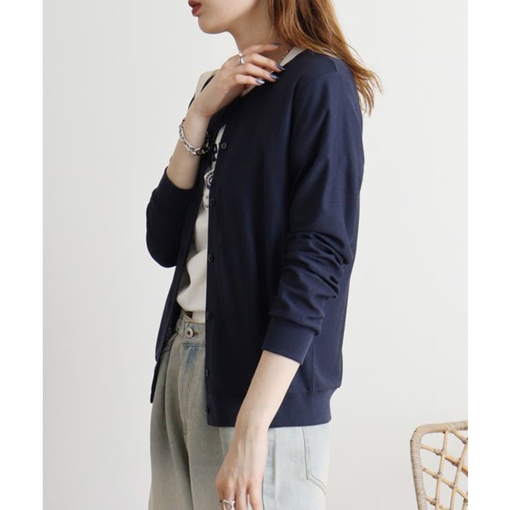 梨地カットクルーネックカーデ | atONE | 詳細画像13 