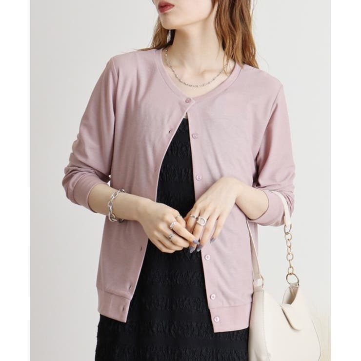 梨地カットクルーネックカーデ | atONE | 詳細画像18 