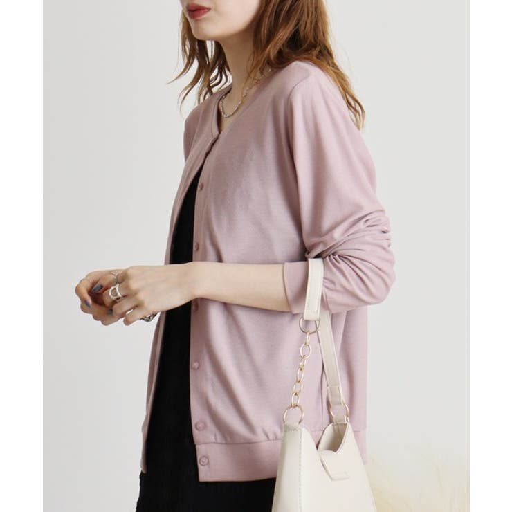 梨地カットクルーネックカーデ | atONE | 詳細画像19 