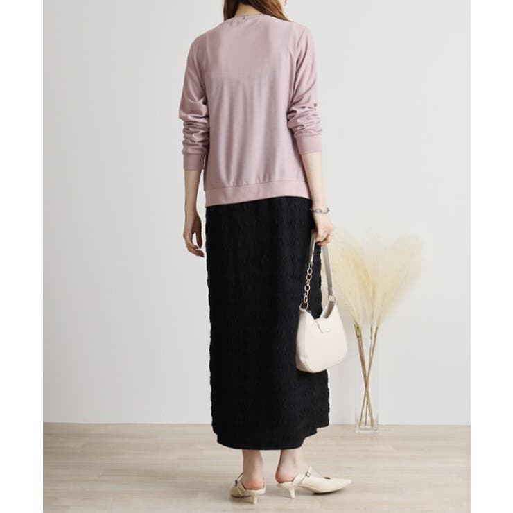 梨地カットクルーネックカーデ | atONE | 詳細画像21 