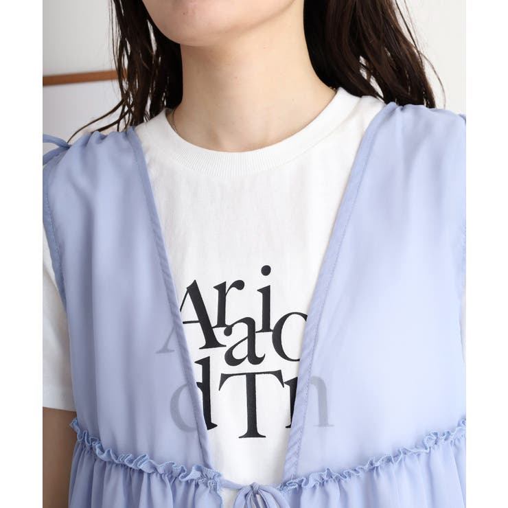シフォンベスト＋天竺AラインシルエットTシャツアンサンブル | atONE | 詳細画像19 