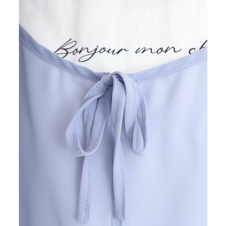 シフォンビスチェキャミ＋天竺ロゴプリントTシャツアンサンブル | atONE | 詳細画像20 