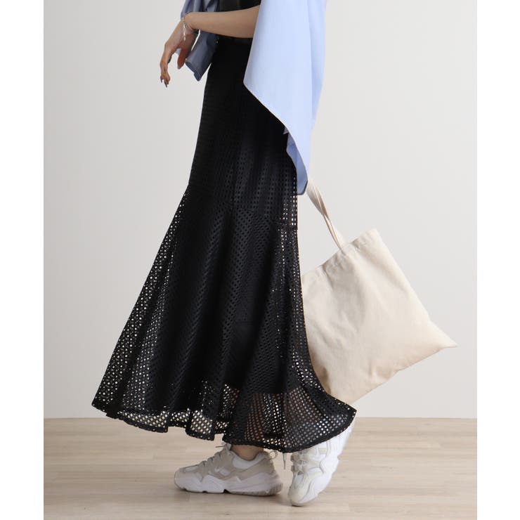 メッシュレースフレアスカート | atONE | 詳細画像3 