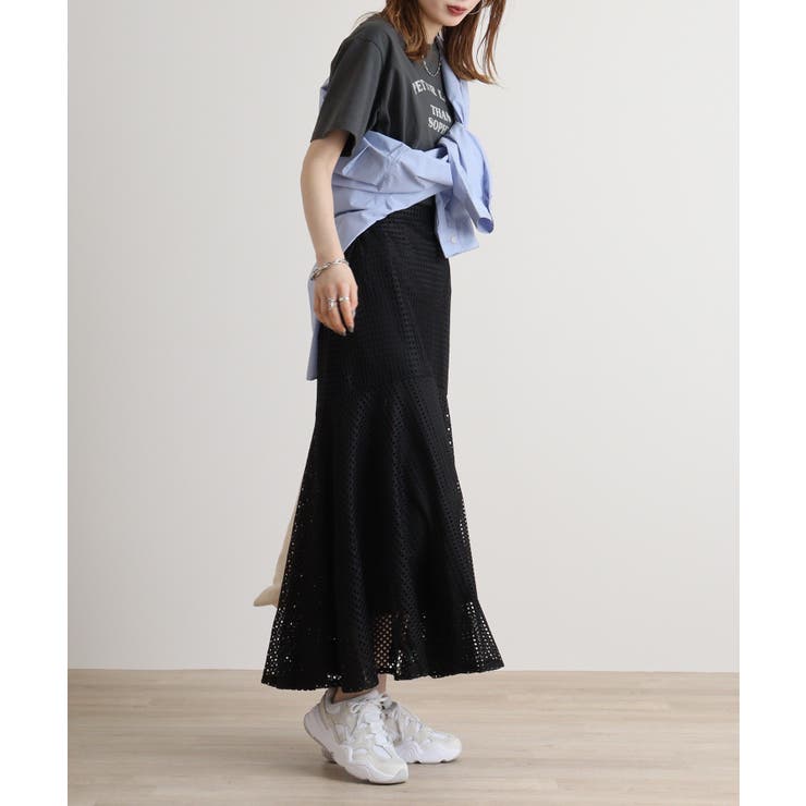 メッシュレースフレアスカート | atONE | 詳細画像6 